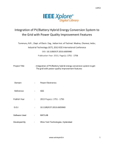 13PE3 Integration of PV/Battery Hybrid Energy Conversion System