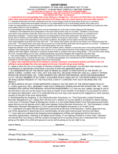 snowtubing agreement and liability release form