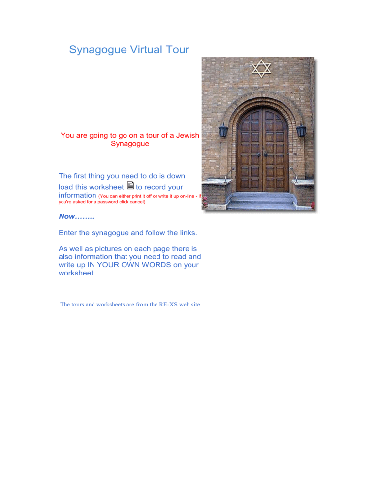 virtual tour of a synagogue ks2
