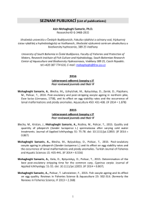 publication - Fakulta rybářství a ochrany vod ve Vodňanech