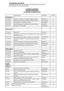 Courses offered Winter Semester 2015-2016