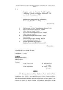 order - Himachal Pradesh Electricity Regulatory Commission