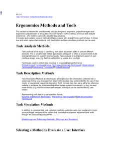 Task Analysis Methods: Group Techniques