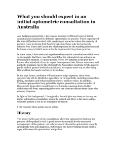What you should expect in an initial optometric consultation