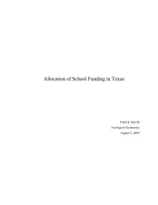 Allocation of School Funding in Texas