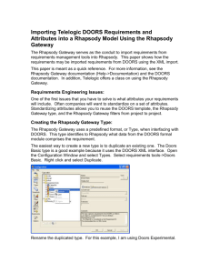 Importing Telelogic DOORS requirements and attributes into