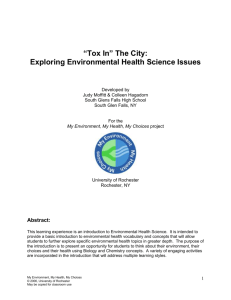 "Tox In" the City Handout - University of Rochester Medical Center