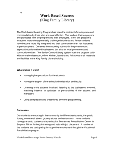 Work-Based Success (King Family Library - SPED