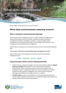 What does environmental watering involve?