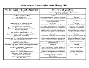 High Order Thinking & Bloom`s Taxonomy