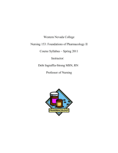 NURS 153 (All Sections): Foundations of Pharmacology in Nursing II