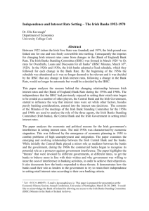 Independence and interest rate setting: the Irish banks, 1952-70