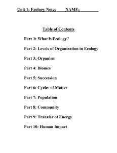 Honors Ecology Notes Parts 1-4