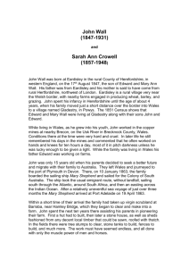 A short biography of John Wall & Sarah Ann Crowell