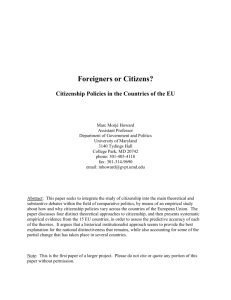 Foreigners or Citizens? - College of Arts and Sciences