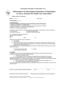 Health Care Information Authorization Form