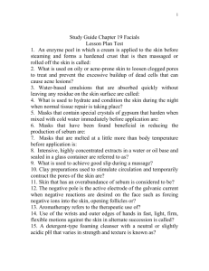 Study Guide Chapter 19 Facials