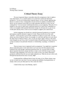 BWilliams- Critical Theory Essay