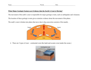 What Major Geologic Features are Evidence that the Earth`s Crust is
