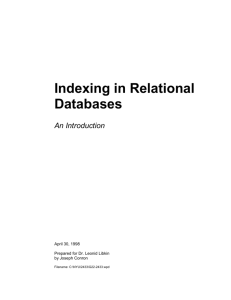 Indexing in Relational Databases