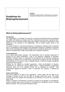 Guidelines for Bullying/Harassment