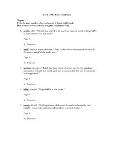 Lord of the Flies Vocabulary Worksheet