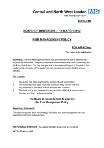 risk management policy - Central and North West London NHS