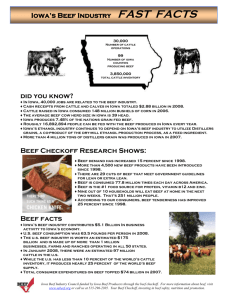 Iowa`s Beef Industry FAST FACTS
