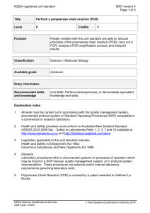 8067 Perform a polymerase chain reaction (PCR)