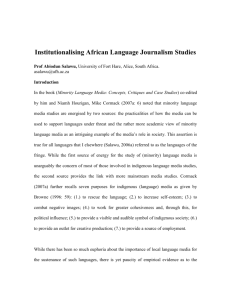 Institutionalising African Language Journalism