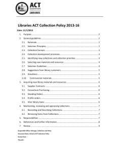 Collection Policy 2013-16 - Libraries ACT