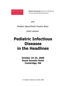 Pediatric Infectious Diseases - Boston University Medical Campus