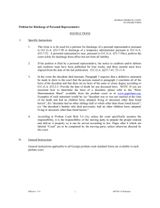 Form #33 – Petition For Discharge of Personal