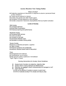 Anxiety Disorders Note Taking Outline