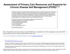 Assessment of Primary Care Resources and Supports for Chronic