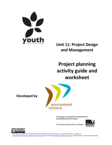 Project planning activity guide and worksheet