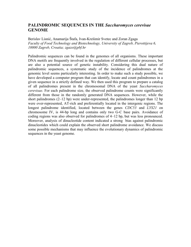 importance of palindromic sequence