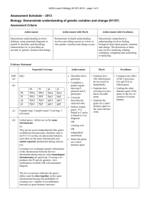 NCEA Level 2 Biology (91157) 2013 Assessment Schedule