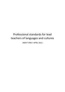 Professional standards for lead teachers of languages