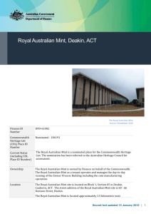 Royal Australian Mint, Deakin, ACT