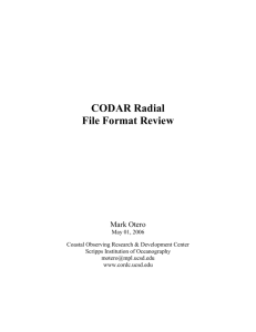 Summary of File Formats used for CODAR Radial Data