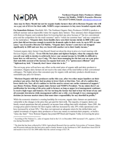 See press release - Northeast Organic Dairy Producers Alliance