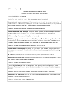 Template for Compare and Contrast Lesson
