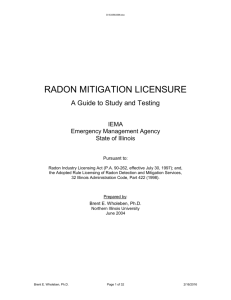 Radon Mitigation Licensure: A Guide to Study and Testing ()