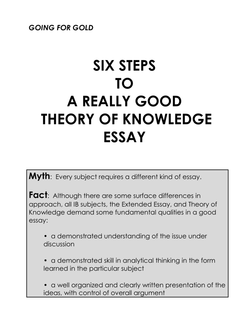 Six Steps To Writing A Good Tok Essay