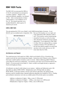 Facts about the IBM 1620 [MS Word Document