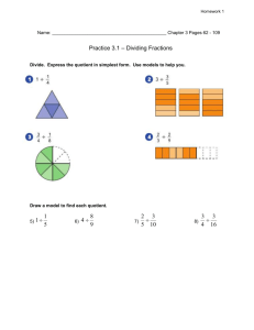 Chapter 3 Practice - Multiplying and Dviding Fractions and Decimals