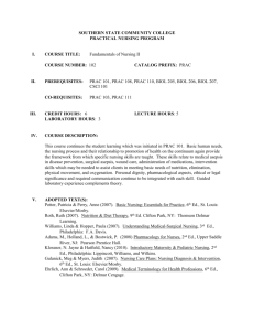 PRAC 102 - Fundamentals of Nursing II (grading)