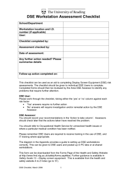 DSE Workstation Assessment (MOD Form 5013)