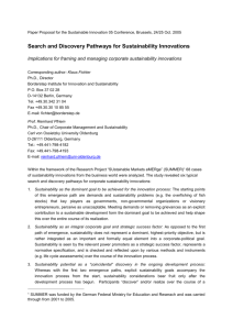 Paper Proposal for the conference Sustainable Innovation 05